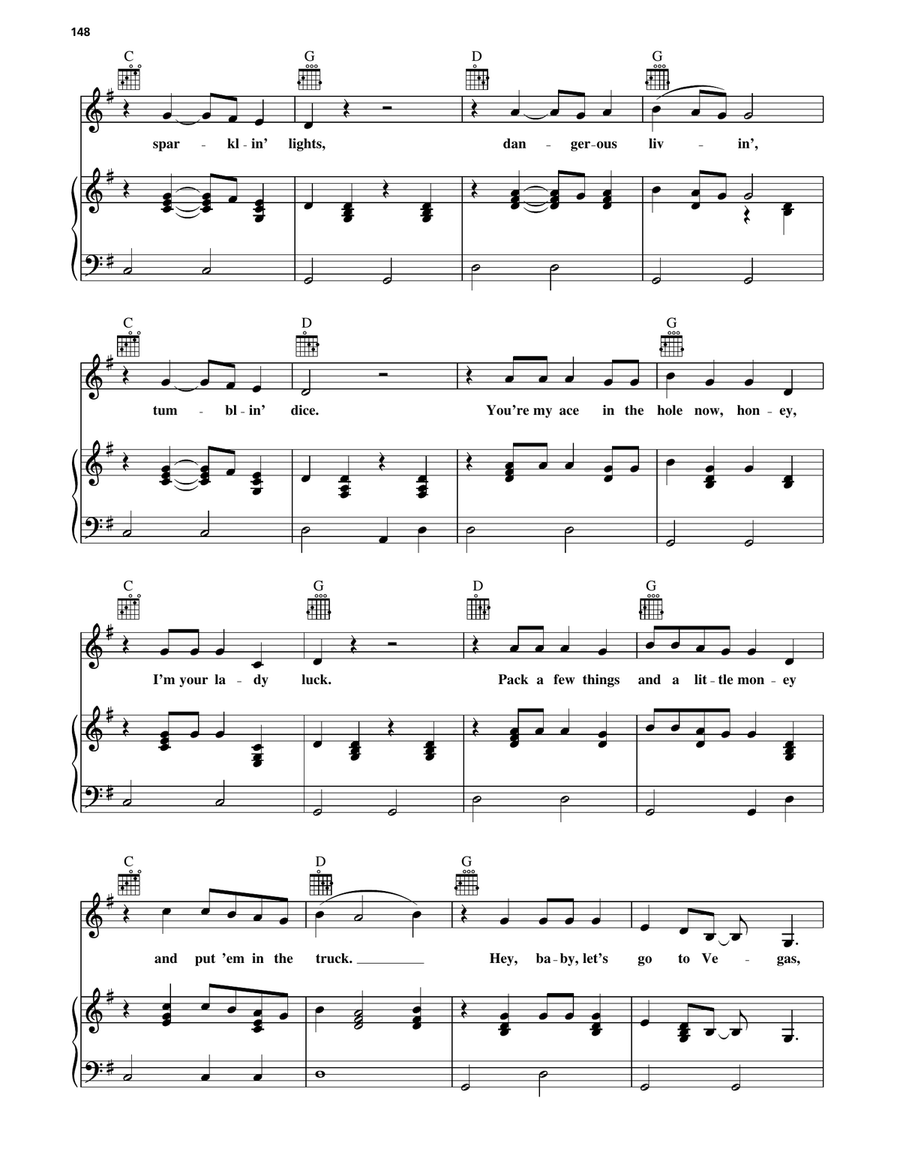 Let's Go To Vegas Let's Go To Vegas Piano, Vocal, Guitar scores gallery preview page 3