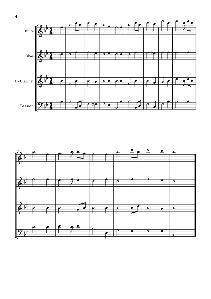 Amazing Grace (Woodwind Quartet; Three Key Options) Woodwind Quartet scores gallery preview page 4
