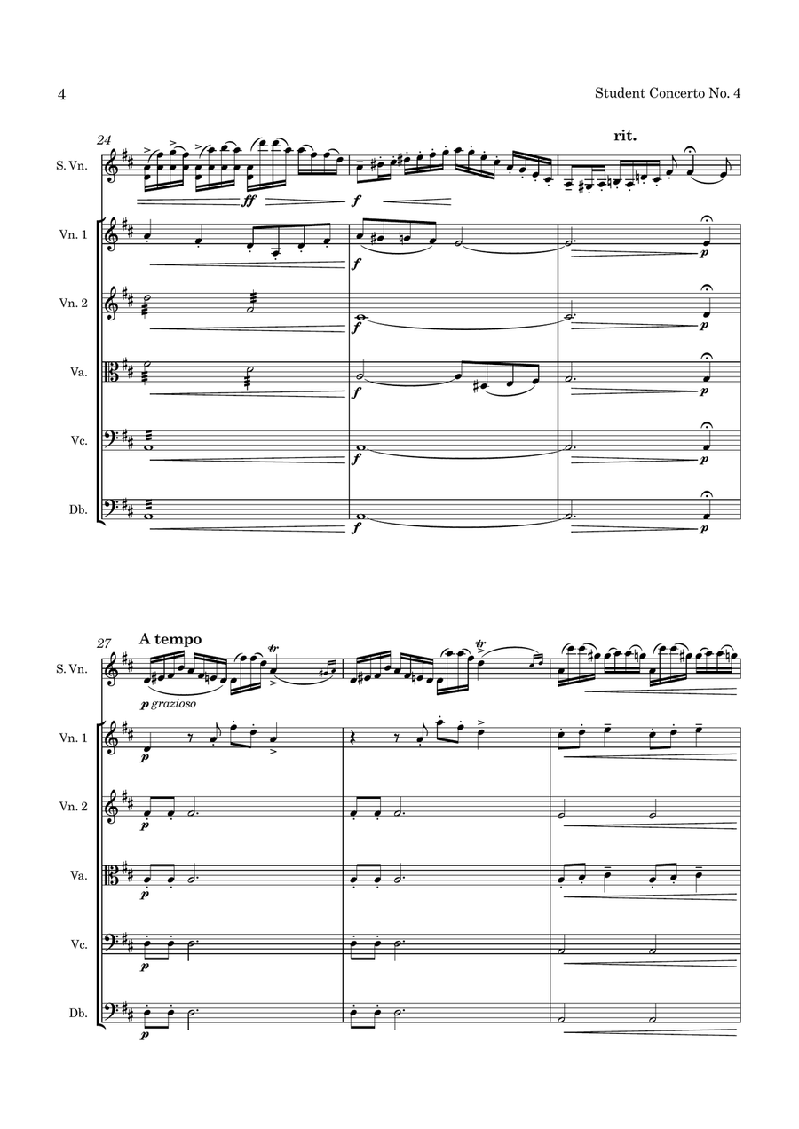 Seitz Student Concerto No. 4 Op. 15 for Violin and String Orchestra - 1st Movement String Orchestra scores gallery preview page 5