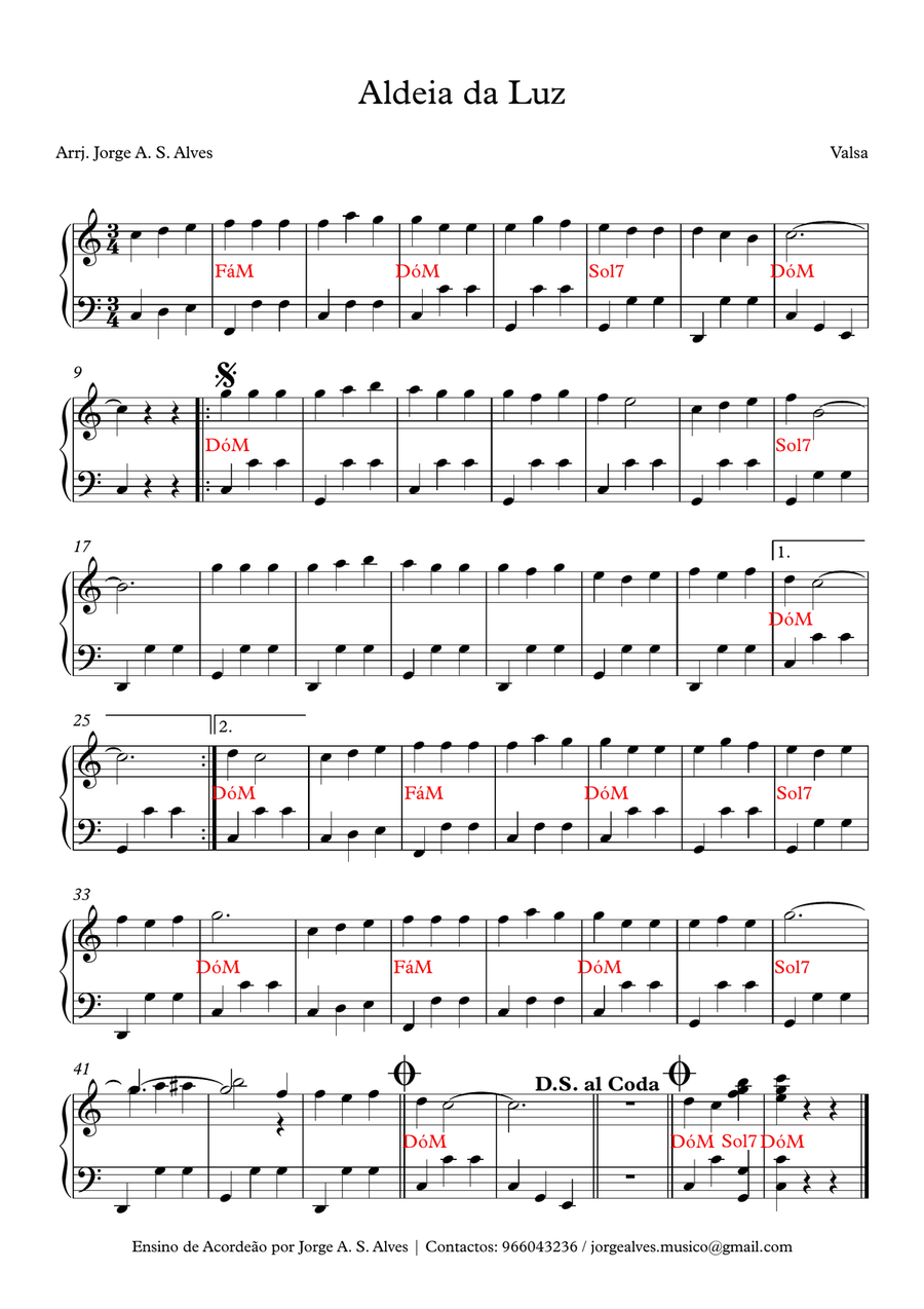 Aldeia da Luz Aldeia da Luz Accordion scores gallery preview page 1