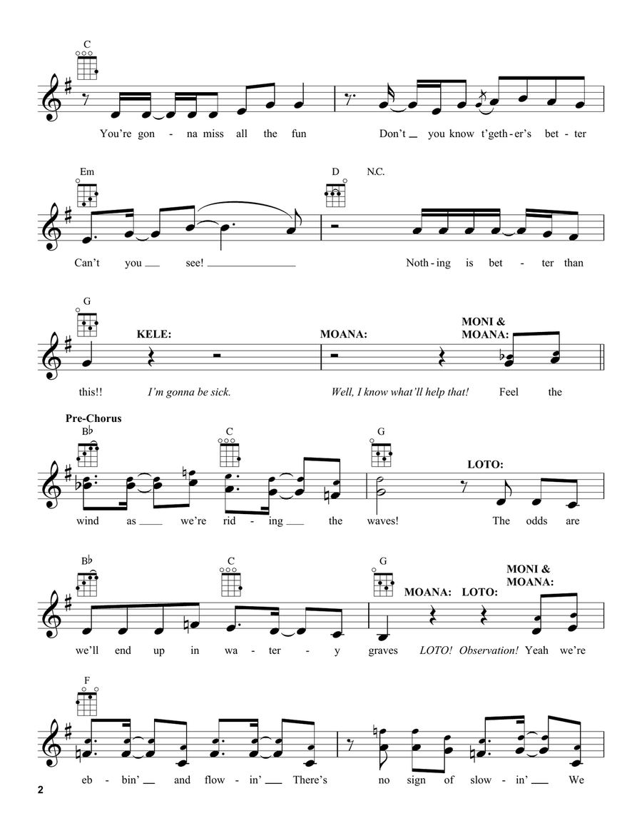 What Could Be Better Than This? (from Moana 2) Ukulele scores gallery preview page 2