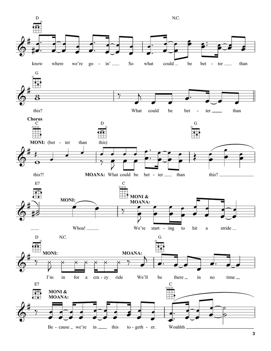 What Could Be Better Than This? (from Moana 2) Ukulele scores gallery preview page 3