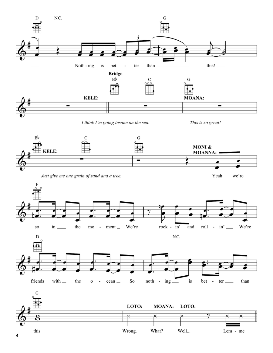 What Could Be Better Than This? (from Moana 2) Ukulele scores gallery preview page 4