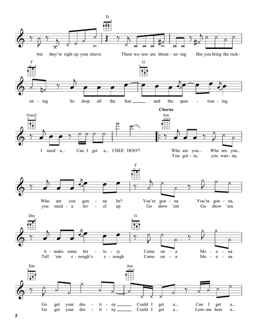 Can I Get A Chee Hoo? (from Moana 2) Ukulele scores gallery preview page 2