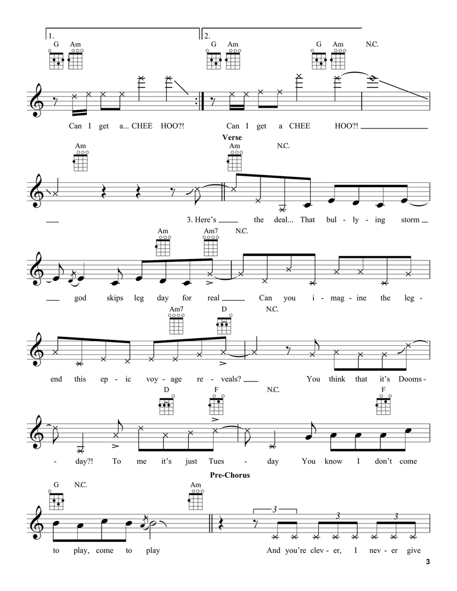Can I Get A Chee Hoo? (from Moana 2) Ukulele scores gallery preview page 3