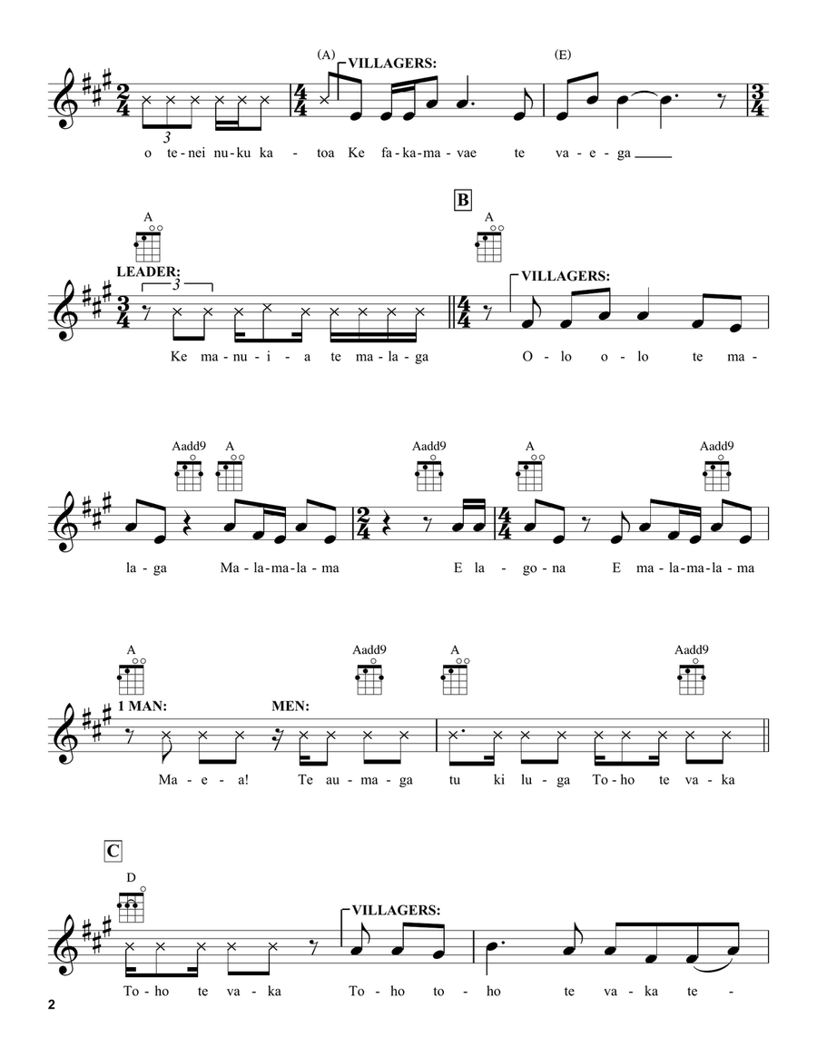 Finding The Way (from Moana 2) Ukulele scores gallery preview page 2