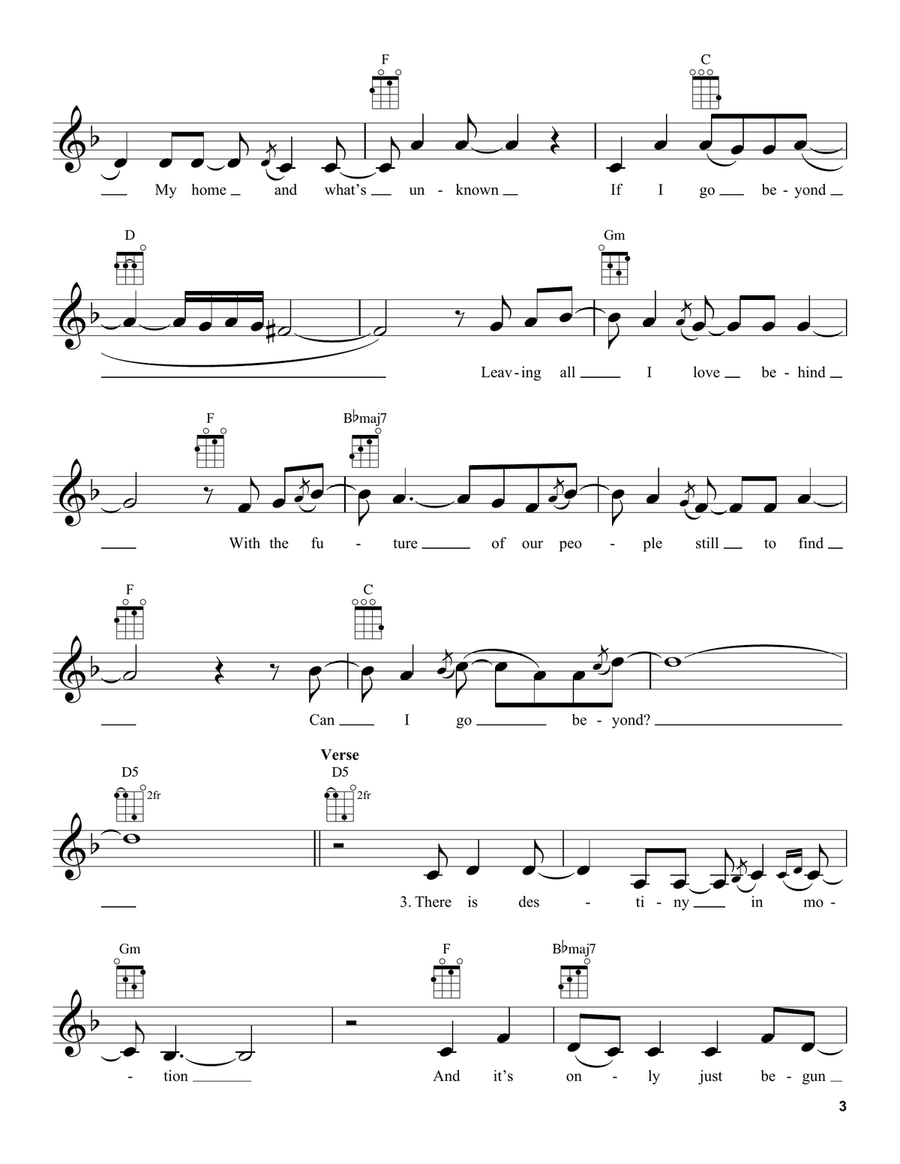 Beyond (from Moana 2) Beyond (from Moana 2) Ukulele scores gallery preview page 3