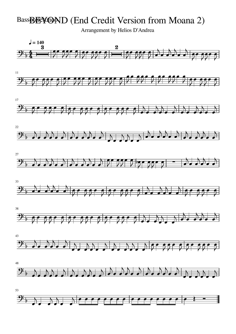 Beyond (End Credit Version) Double Bass scores gallery preview page 1