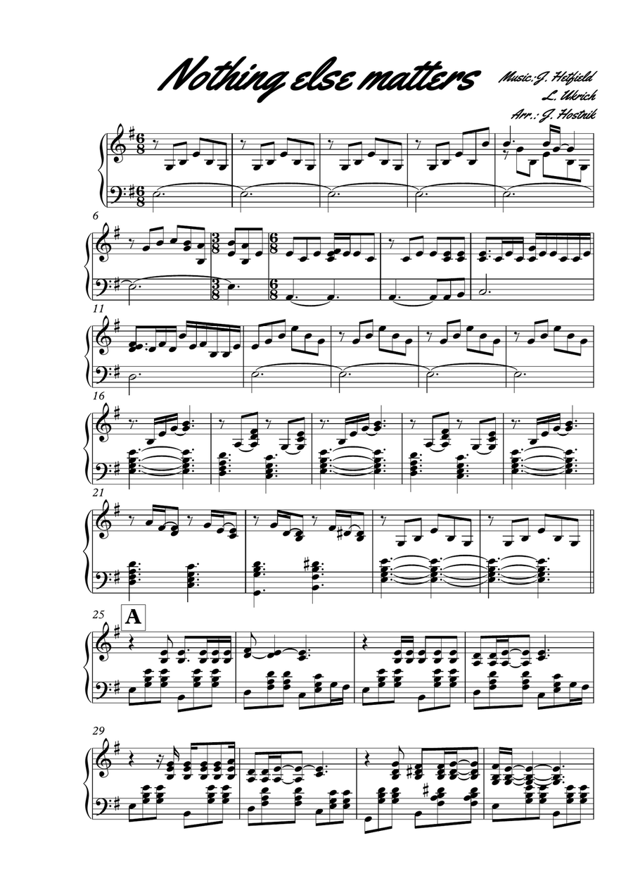 Nothing Else Matters Nothing Else Matters Accordion scores gallery preview page 1