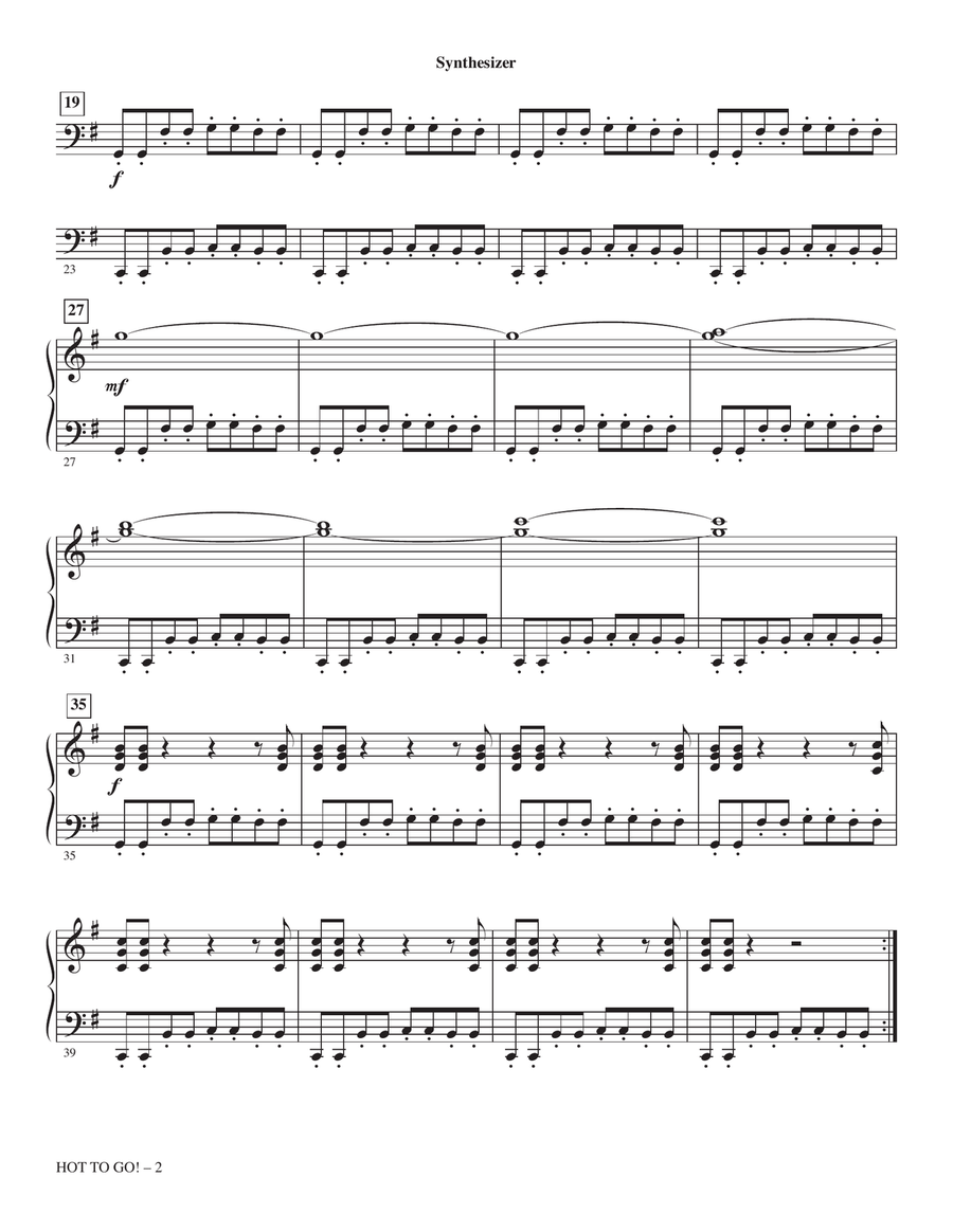 Hot To Go! (arr. Roger Emerson) - Synthesizer Choir scores gallery preview page 2