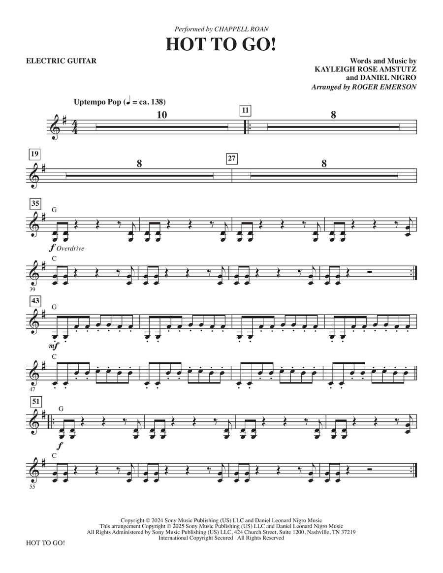 Hot To Go! (arr. Roger Emerson) - Guitar Choir scores gallery preview page 1