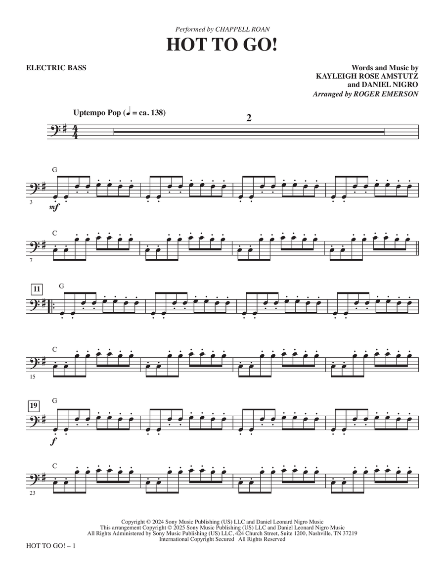 Hot To Go! (arr. Roger Emerson) - Bass Choir scores gallery preview page 1