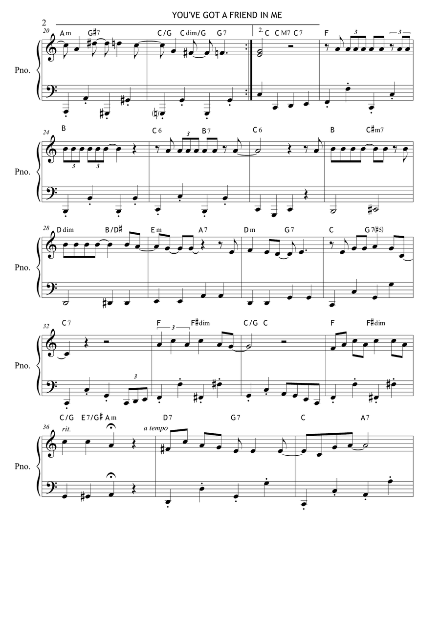 You've Got A Friend In Me Easy Piano scores gallery preview page 2