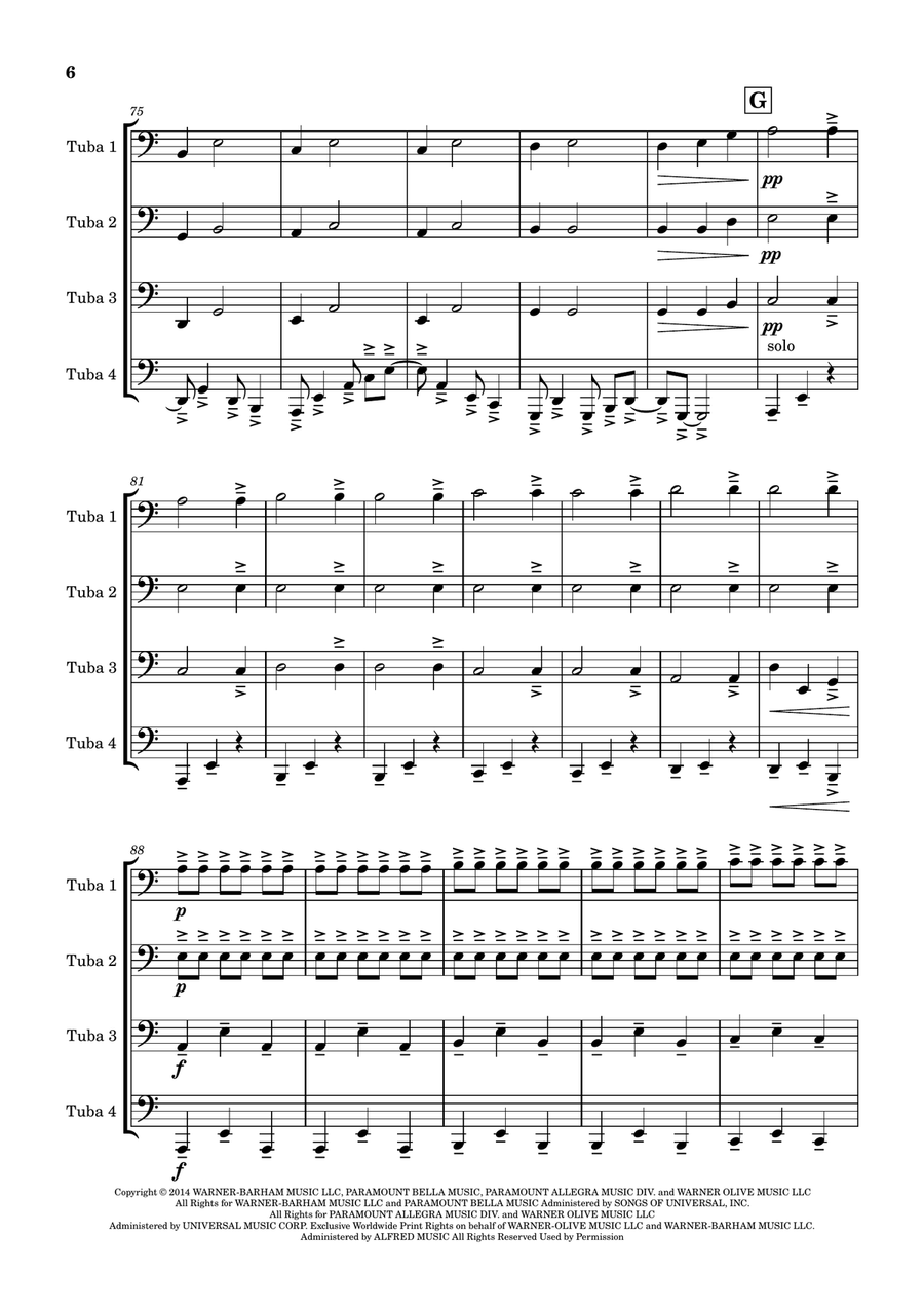 Interstellar Interstellar Brass Quartet scores gallery preview page 6