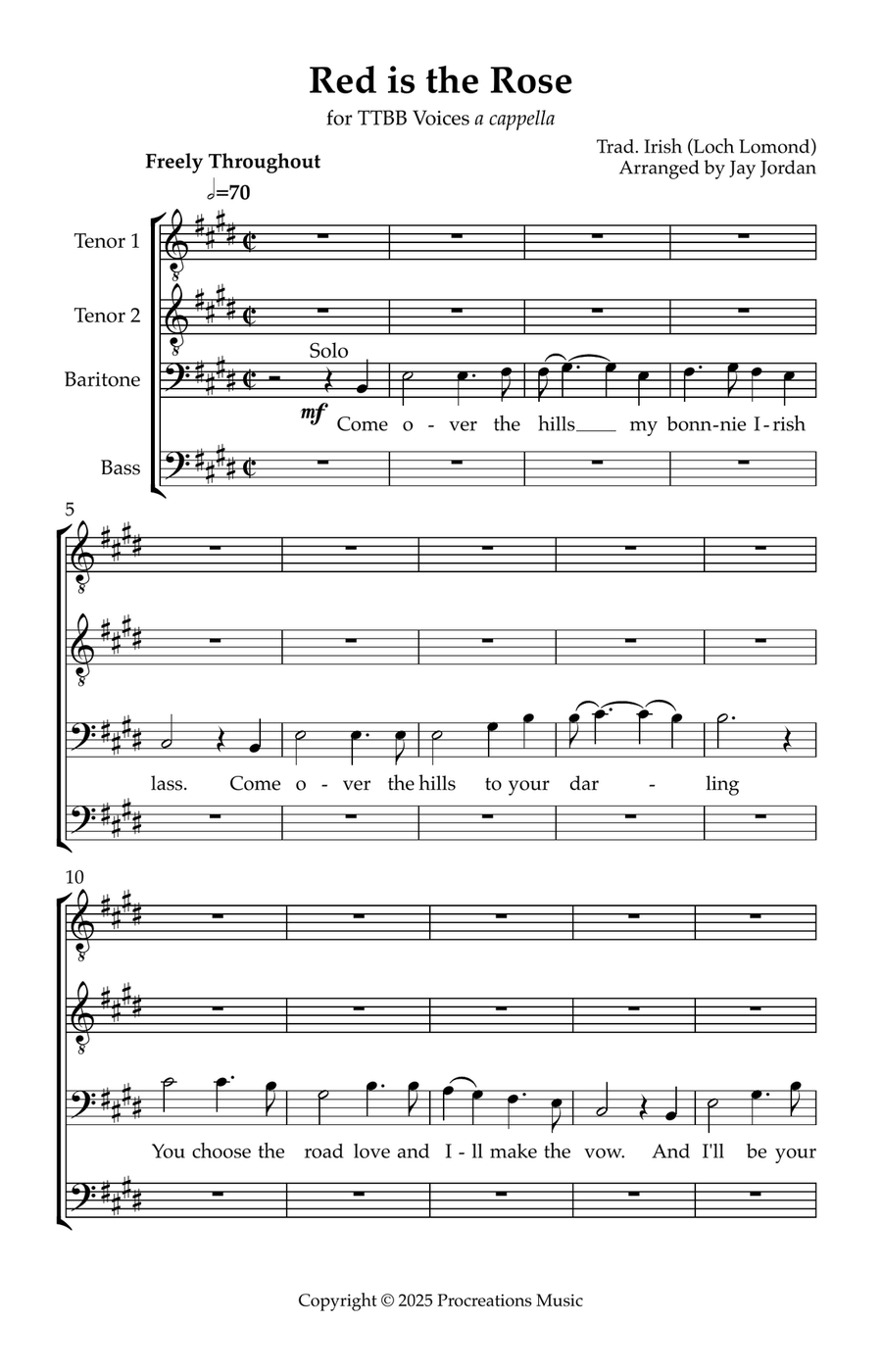 Red is the Rose (Loch Lomond) TTBB scores gallery preview page 1
