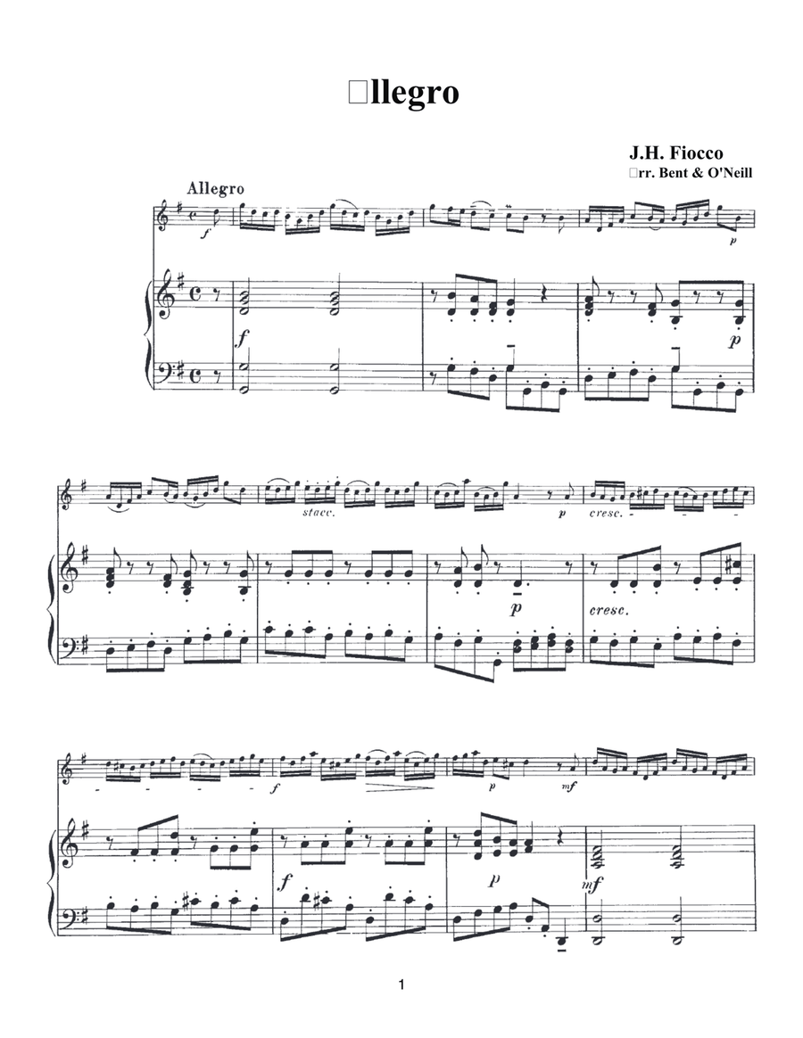 Allegro by Fiocco String Duet scores gallery preview page 3