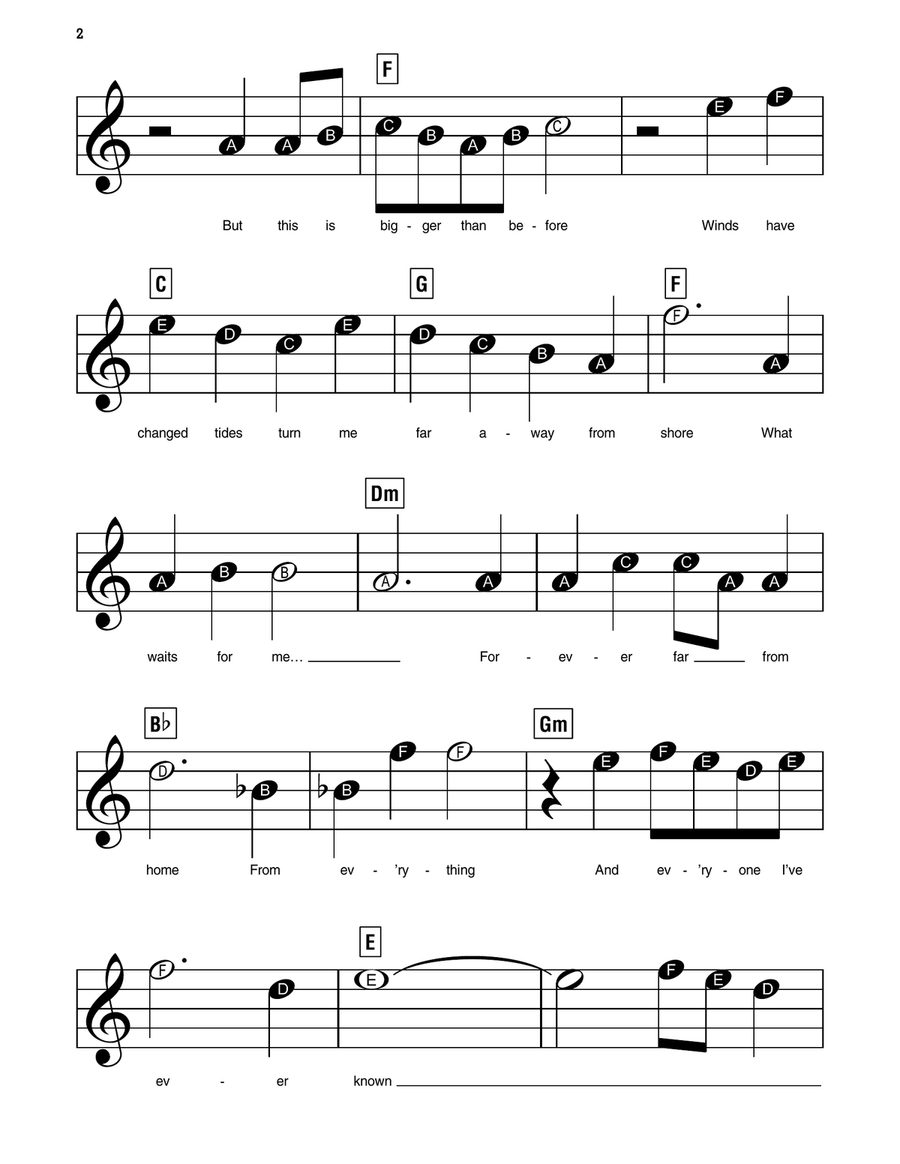 Beyond (from Moana 2) Easy Piano scores gallery preview page 2