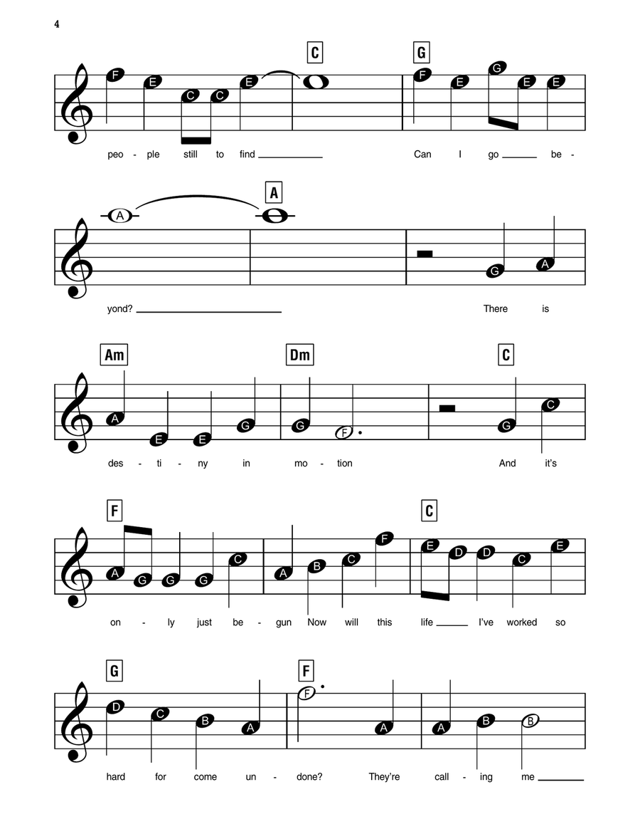Beyond (from Moana 2) Easy Piano scores gallery preview page 4