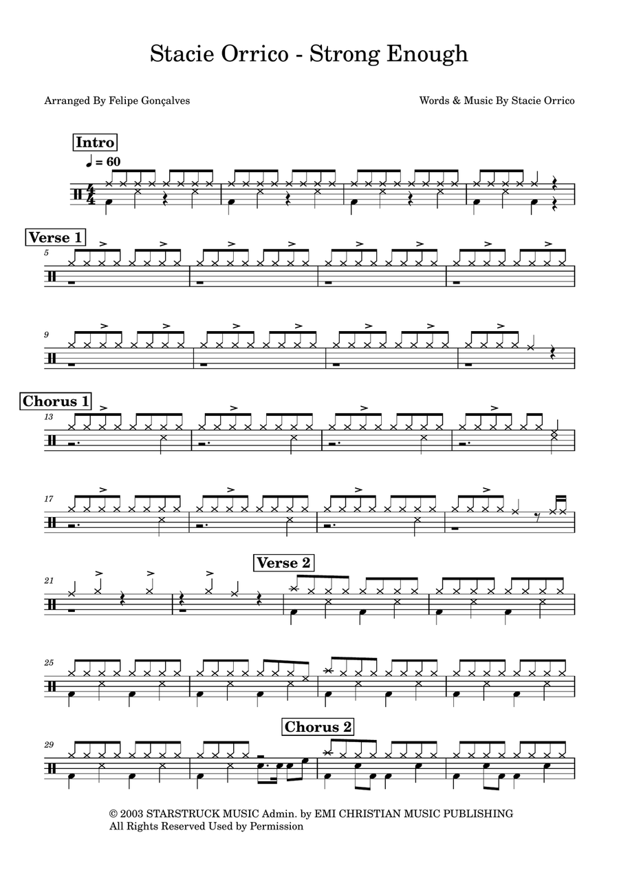 Strong Enough Strong Enough Drum Set scores gallery preview page 1