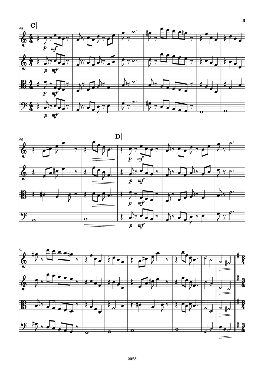 The Lake in the Meadow The Lake in the Meadow String Quartet scores gallery preview page 3