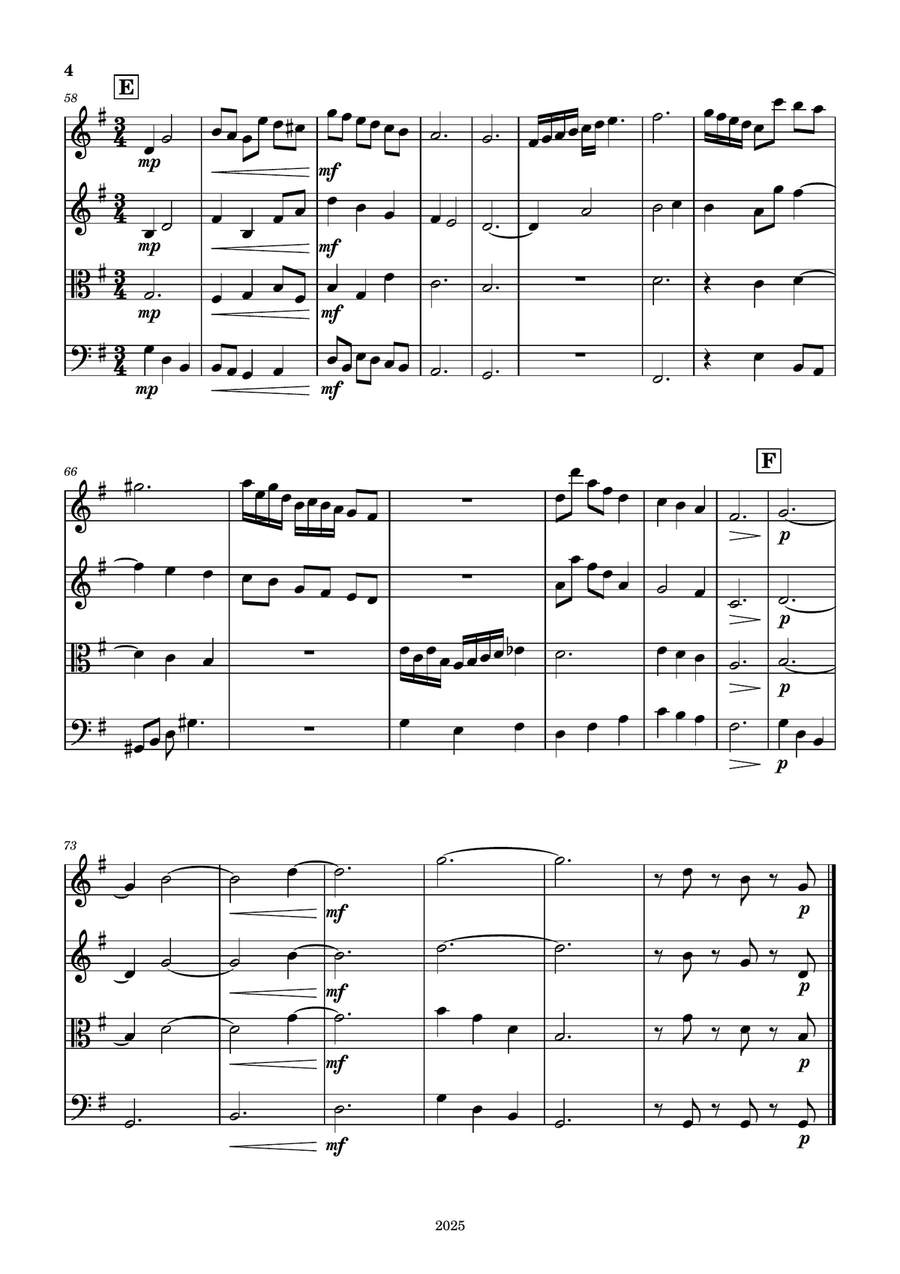 The Lake in the Meadow The Lake in the Meadow String Quartet scores gallery preview page 4