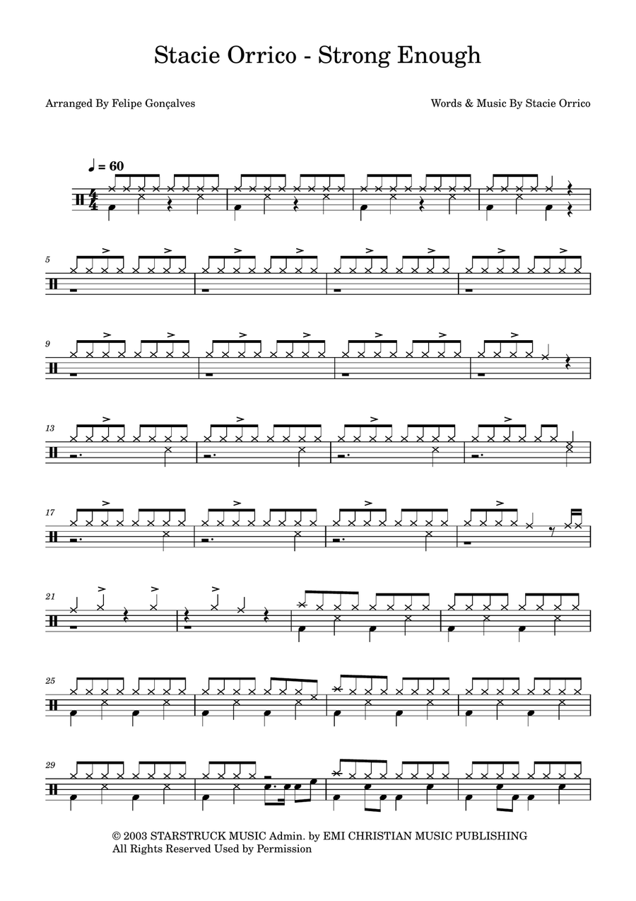 Strong Enough Strong Enough Drum Set scores gallery preview page 1