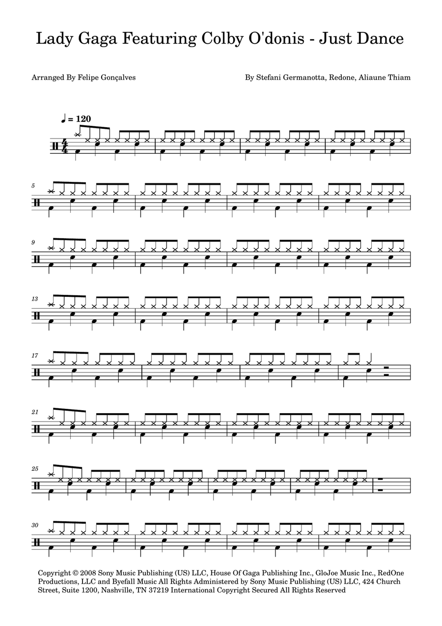 Just Dance Just Dance Drum Set scores gallery preview page 1