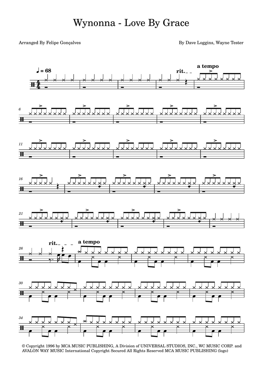 Love By Grace Love By Grace Drum Set scores gallery preview page 1