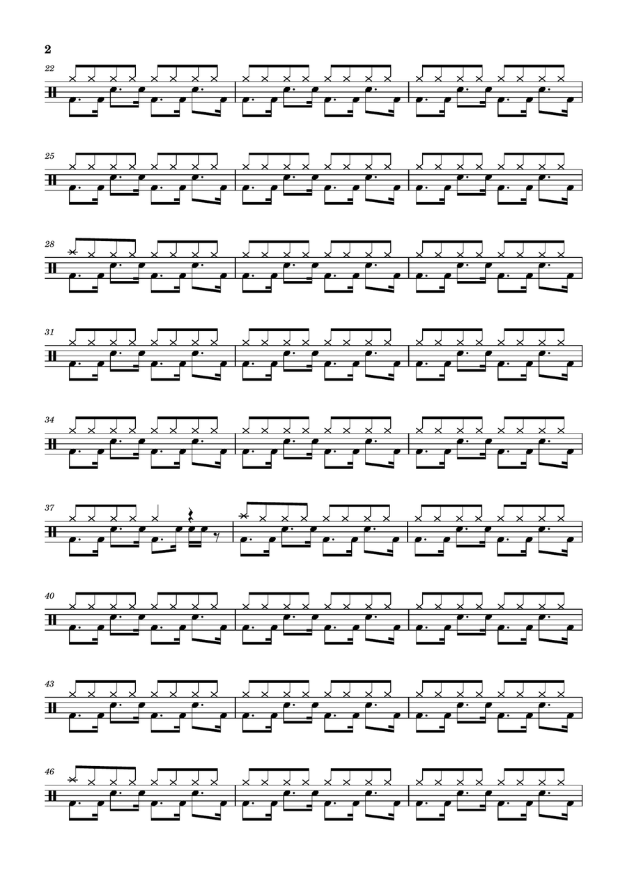 Eh, Eh (Nothing Else I Can Say) Drum Set scores gallery preview page 2