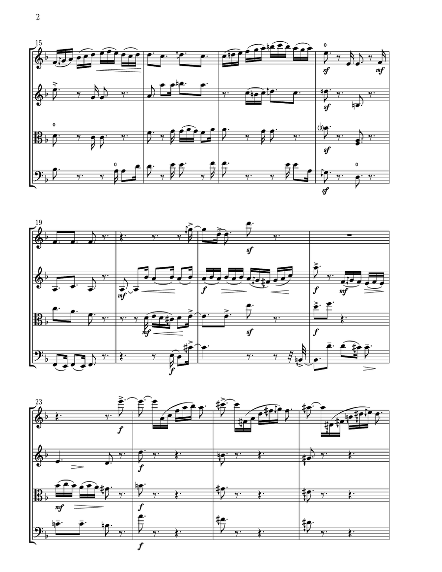 Door to Door (LA TI DO TI DO TI DO) - Score Only String Quartet scores gallery preview page 2