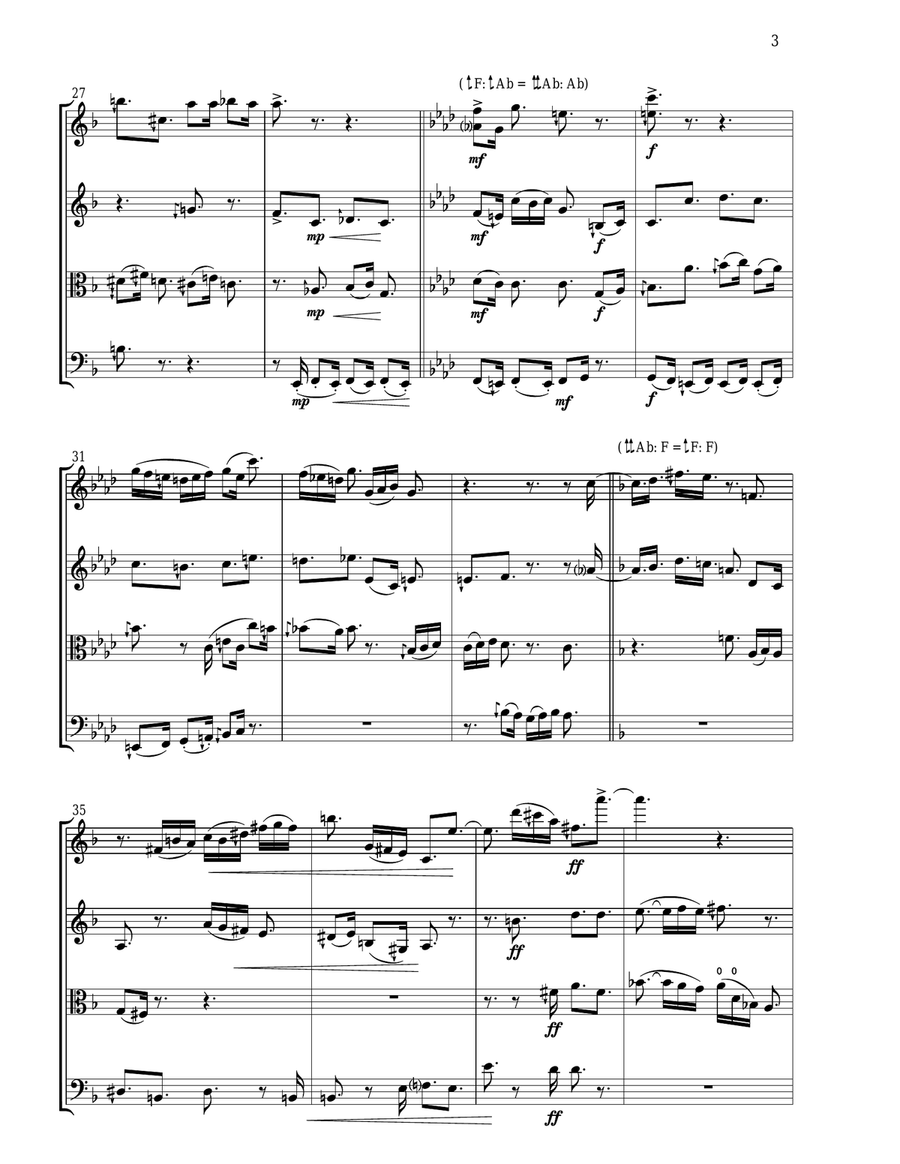 Door to Door (LA TI DO TI DO TI DO) - Score Only String Quartet scores gallery preview page 3