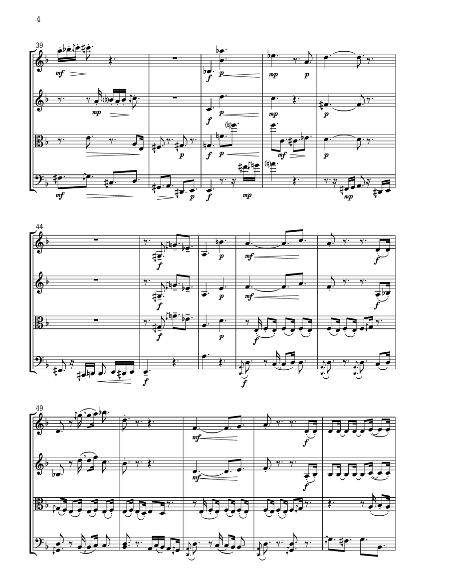 Door to Door (LA TI DO TI DO TI DO) - Score Only String Quartet scores gallery preview page 4