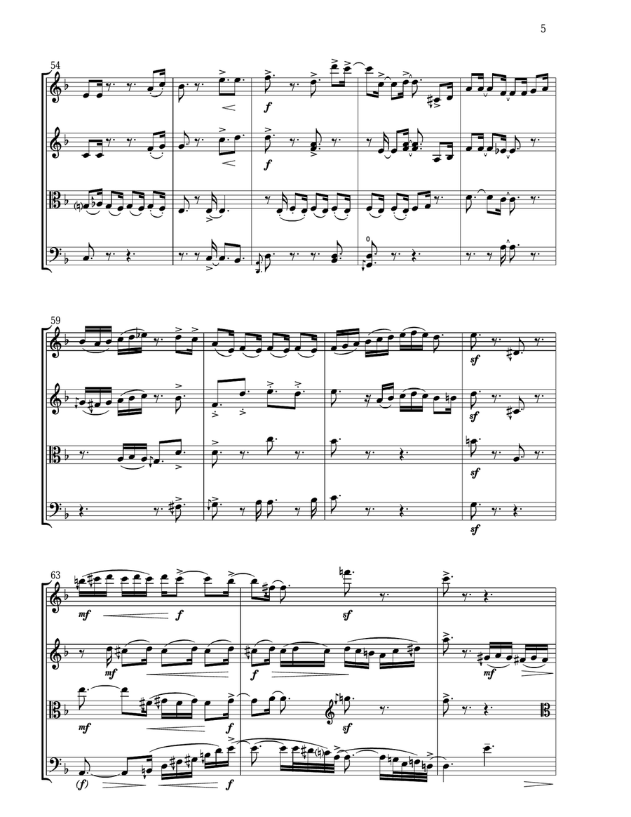 Door to Door (LA TI DO TI DO TI DO) - Score Only String Quartet scores gallery preview page 5