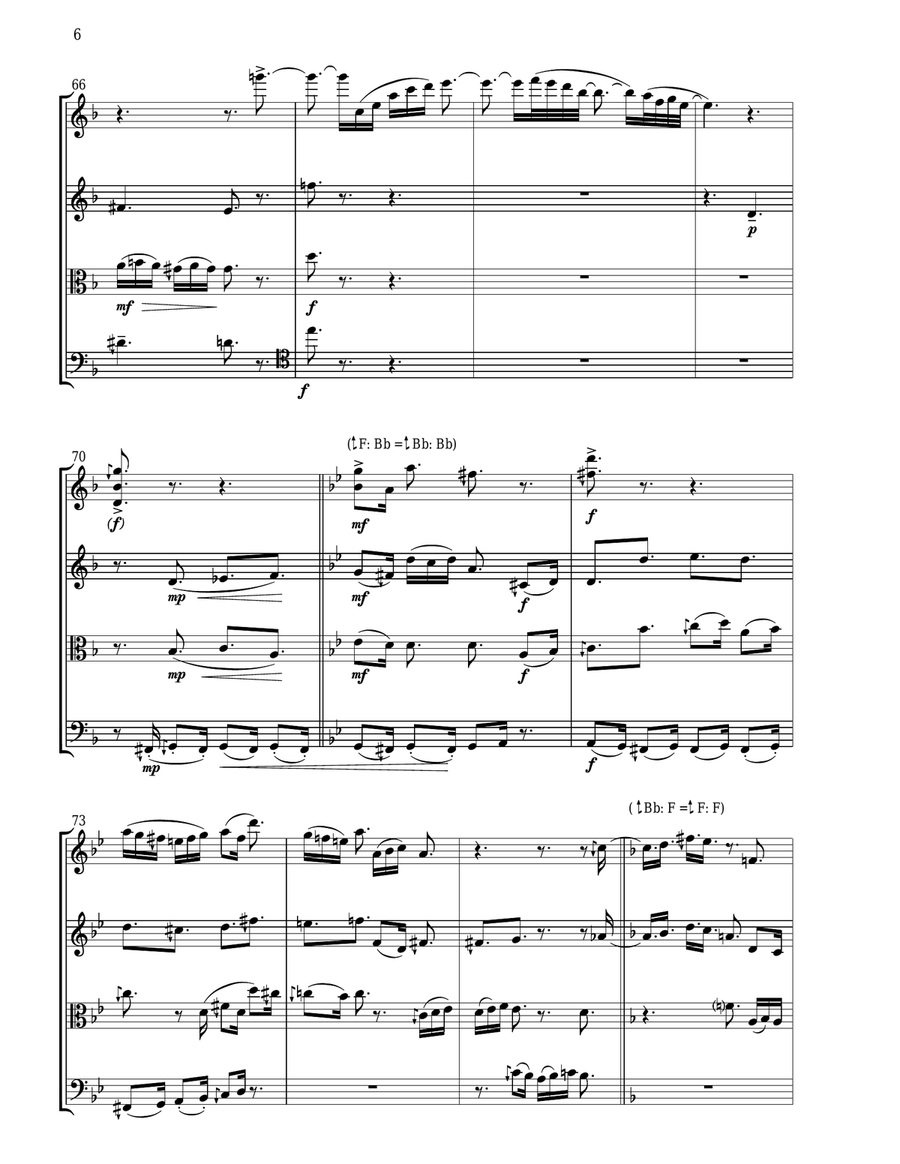 Door to Door (LA TI DO TI DO TI DO) - Score Only String Quartet scores gallery preview page 6