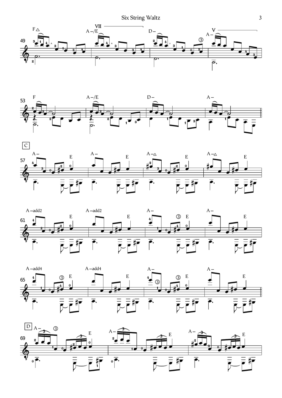 Six String Waltz Six String Waltz Acoustic Guitar scores gallery preview page 3