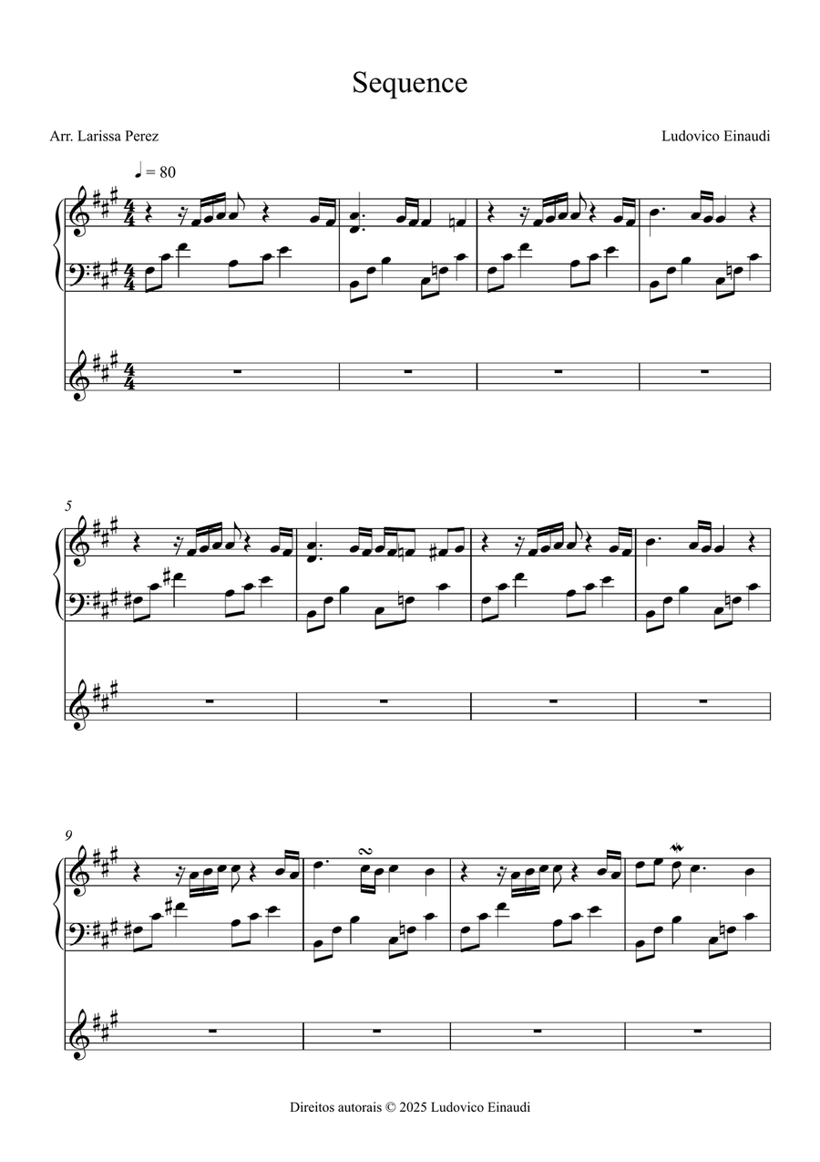 Sequence by Ludovico Einaudi (Parte 2) Violin Solo scores gallery preview page 1