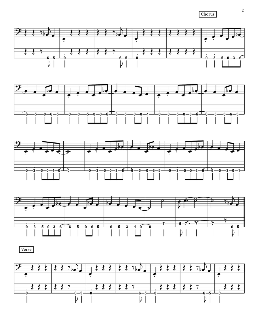 Sweating Bullets Sweating Bullets Bass Guitar scores gallery preview page 2
