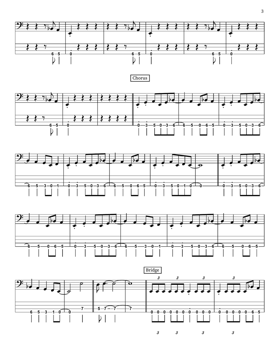 Sweating Bullets Sweating Bullets Bass Guitar scores gallery preview page 3