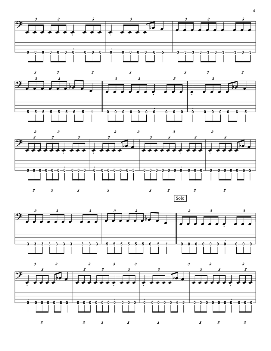 Sweating Bullets Sweating Bullets Bass Guitar scores gallery preview page 4