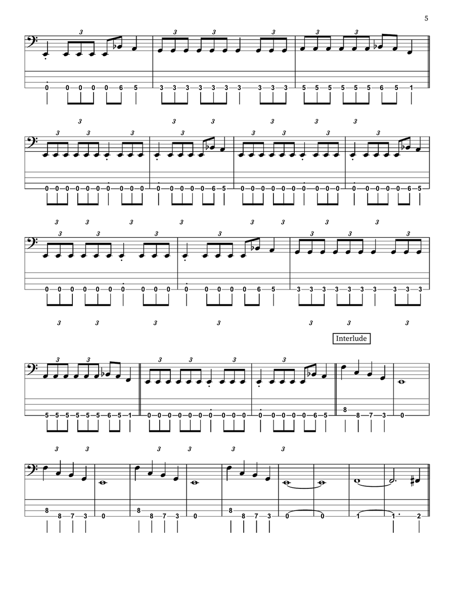 Sweating Bullets Sweating Bullets Bass Guitar scores gallery preview page 5
