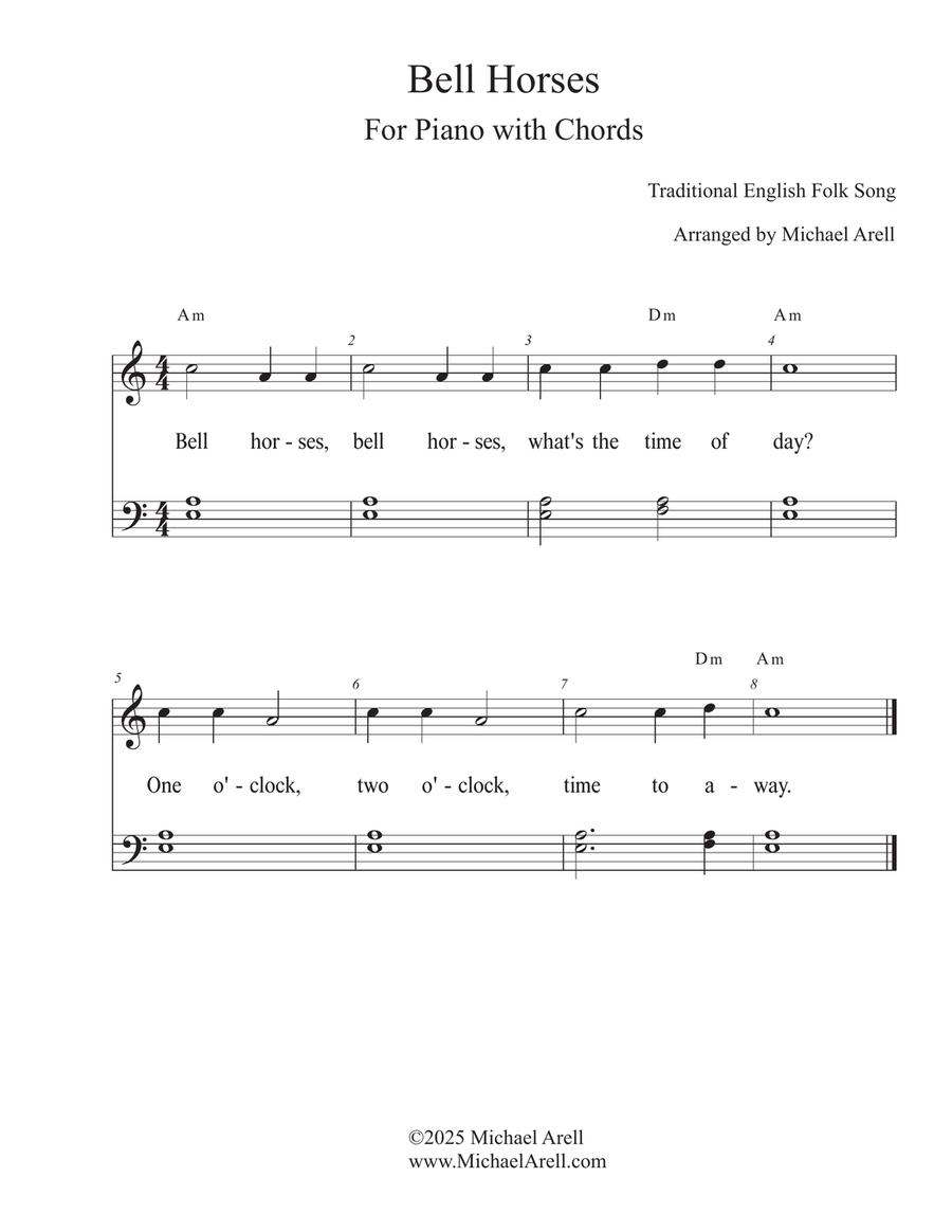 Bell Horses for Piano Bell Horses for Piano Easy Piano scores gallery preview page 2