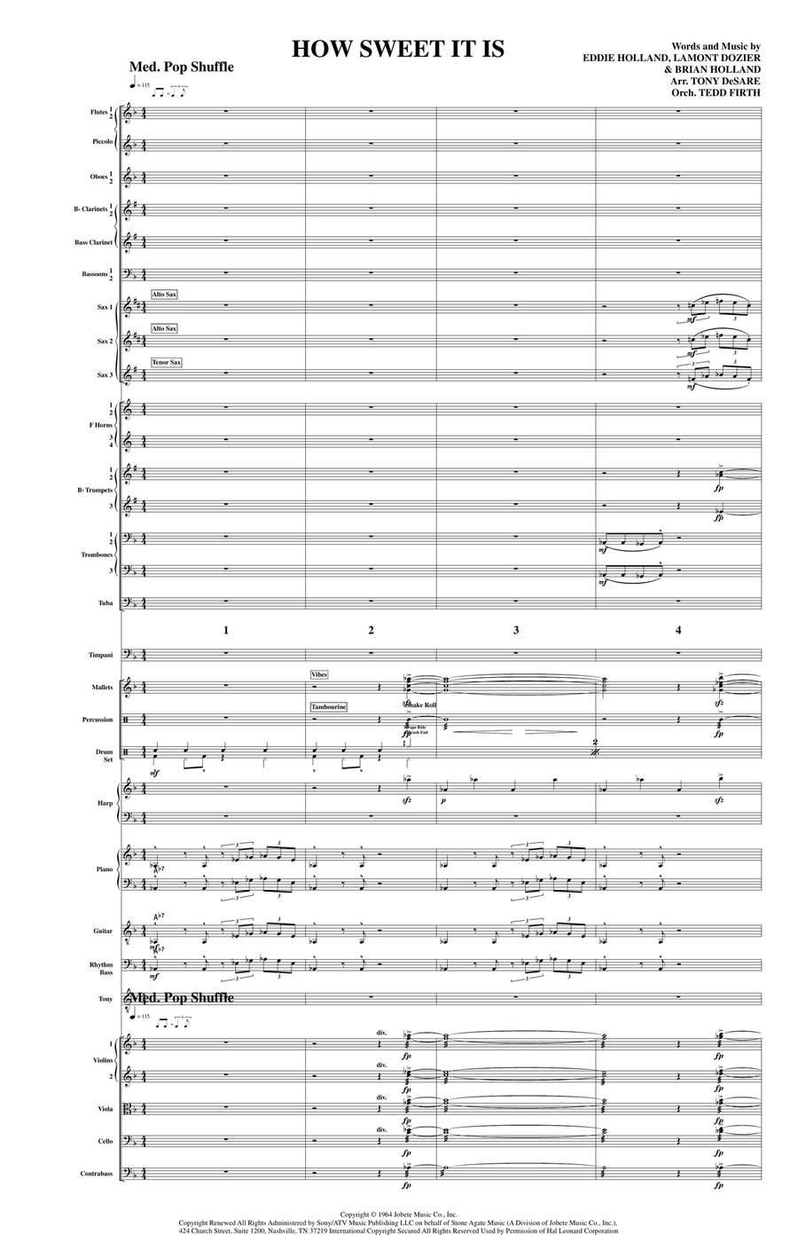 How Sweet It Is (To Be Loved By You) Full Orchestra scores gallery preview page 1