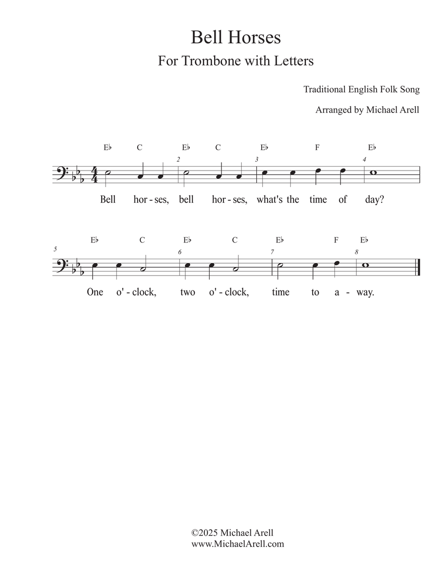 Bell Horses for Trombone Bell Horses for Trombone Bass Trombone scores gallery preview page 1