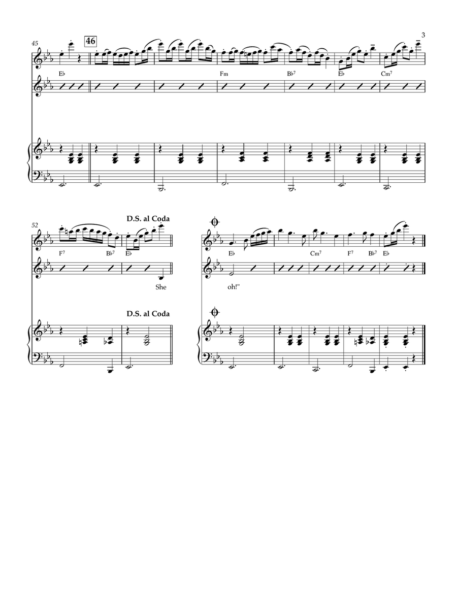 Molly Malone (with Flute & Piano, 2 or 3 players) Piano, Vocal scores gallery preview page 3