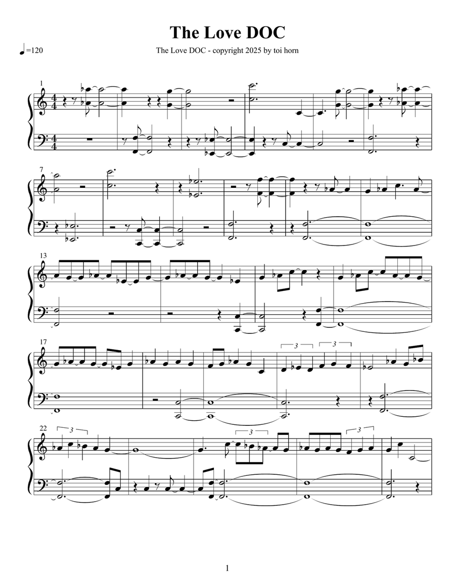 The Love DOC The Love DOC Piano Solo scores gallery preview page 1