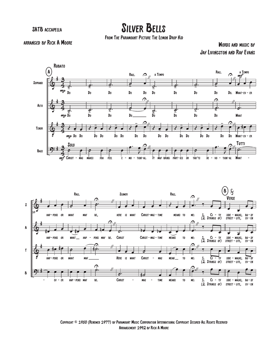 Silver Bells 4-Part scores gallery preview page 1