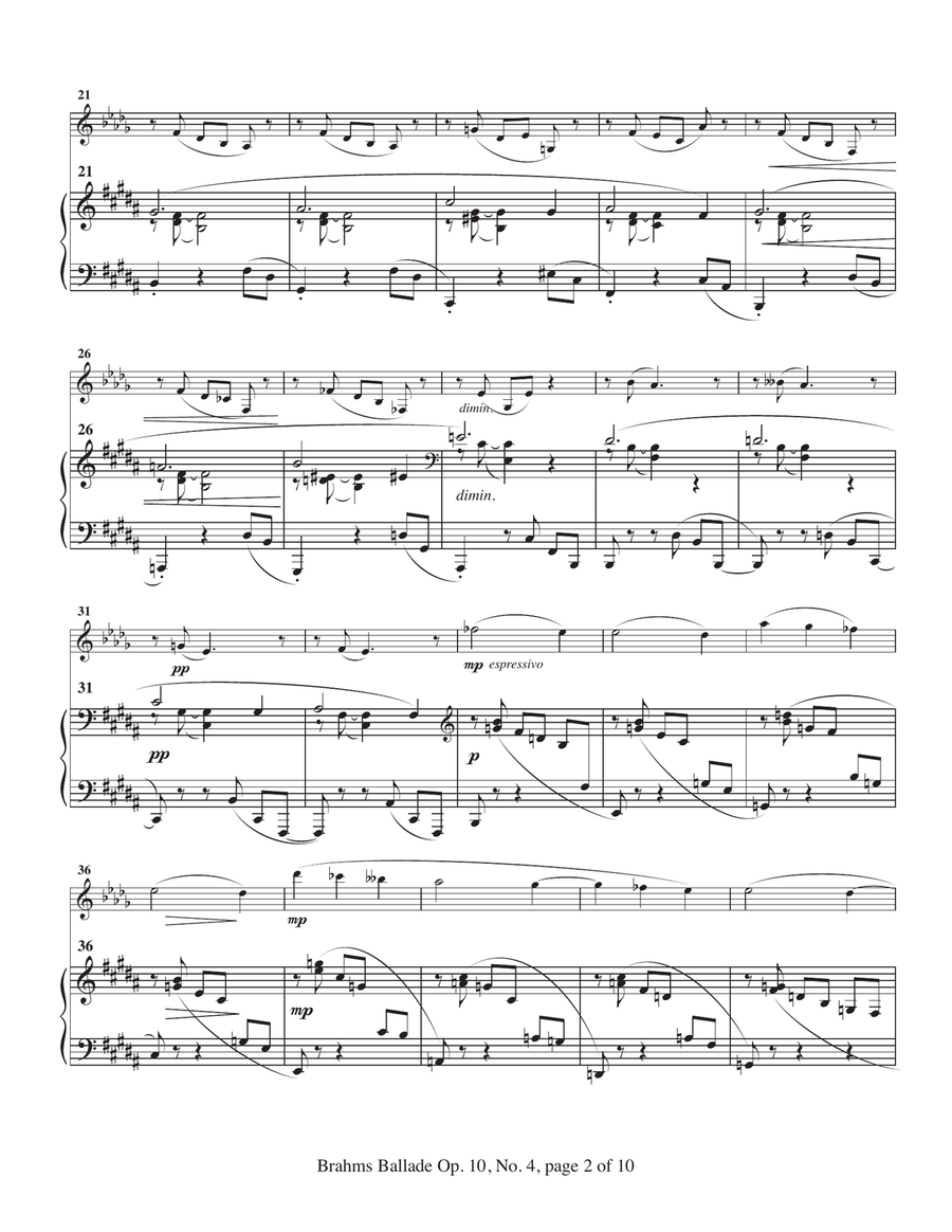 Sixteen Piano Pieces by Brahms, from Op. 10, 76, 116, 117 and 119, arranged for clarinet and piano Chamber Music scores gallery preview page 5