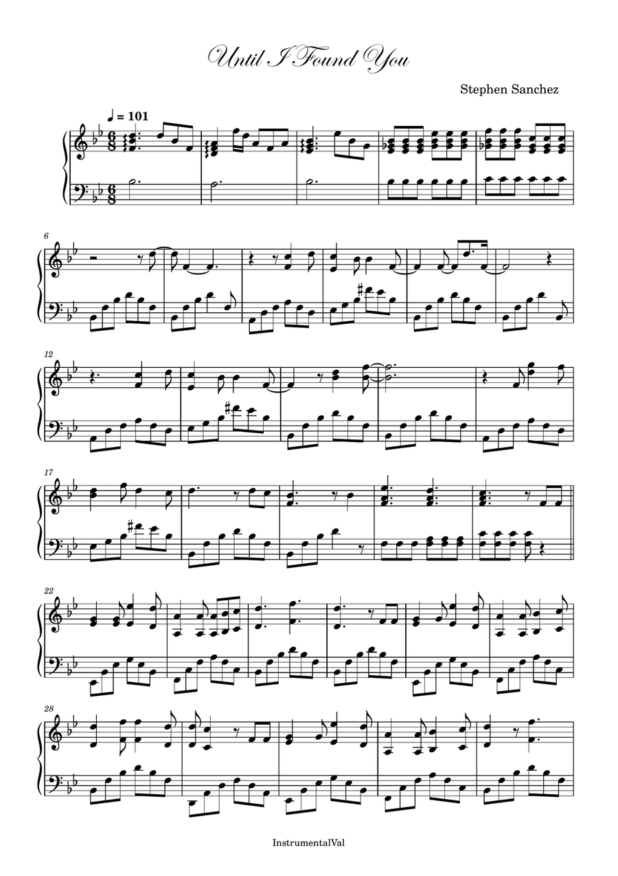 Until I Found You Until I Found You Piano Solo scores gallery preview page 1