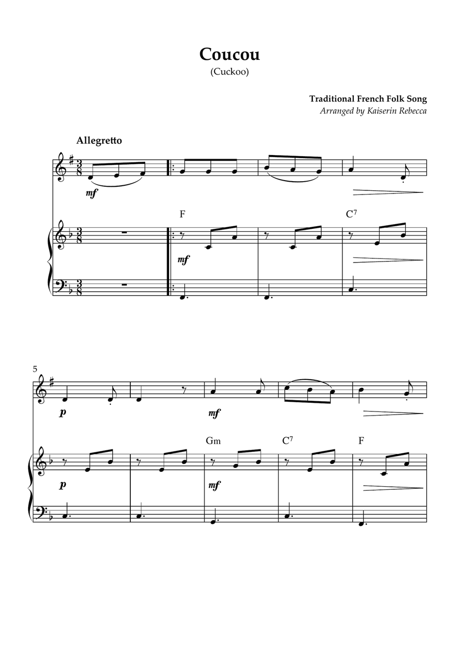 Coucou Coucou B-Flat Clarinet scores gallery preview page 1