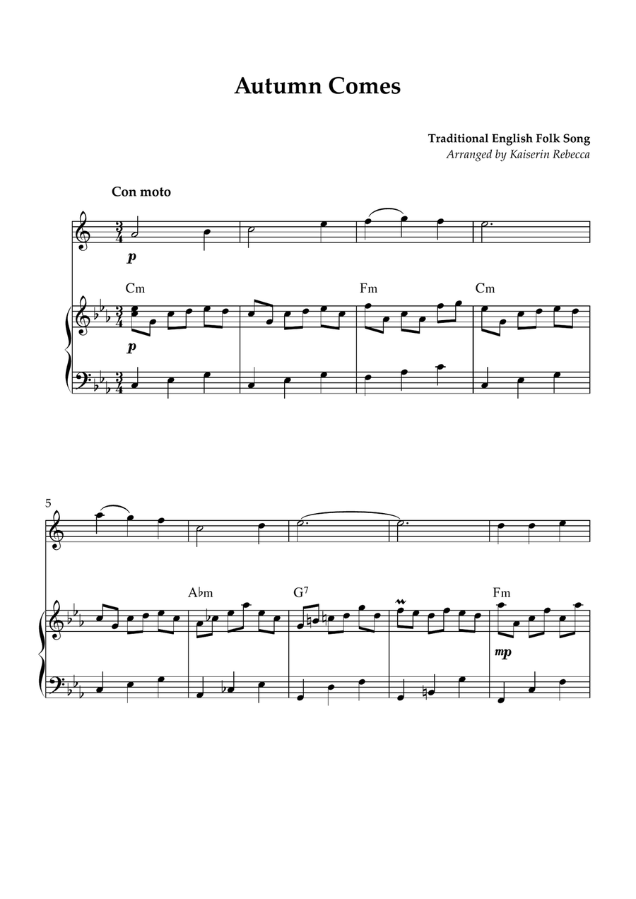 Autumn Comes Autumn Comes Alto Saxophone scores gallery preview page 1